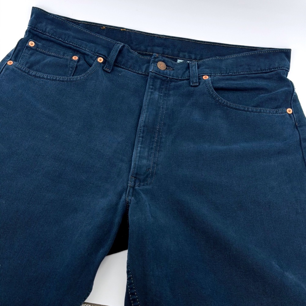 Vintage 90s Levi's 554 Twill Pants Mens 38x32 Navy Blue Relaxed Fit USA Made